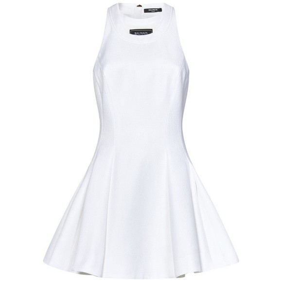Balmain Textured Mini Dress With Double Trompe-L’Œil Neckline - NWT - Picture 1 of 2